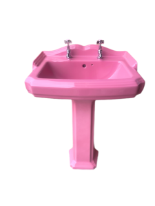 Flamingo_Pink_Art_deco_Basin_and_pedestal