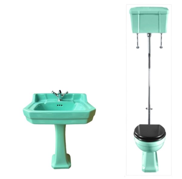 Jade_Green_Art_Deco_High_Level_Toilet_set