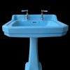 Sky Blue Pink Art Deco Basin & Pedestal