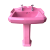 Flamingo_Pink_Art_deco_Basin_and_pedestal